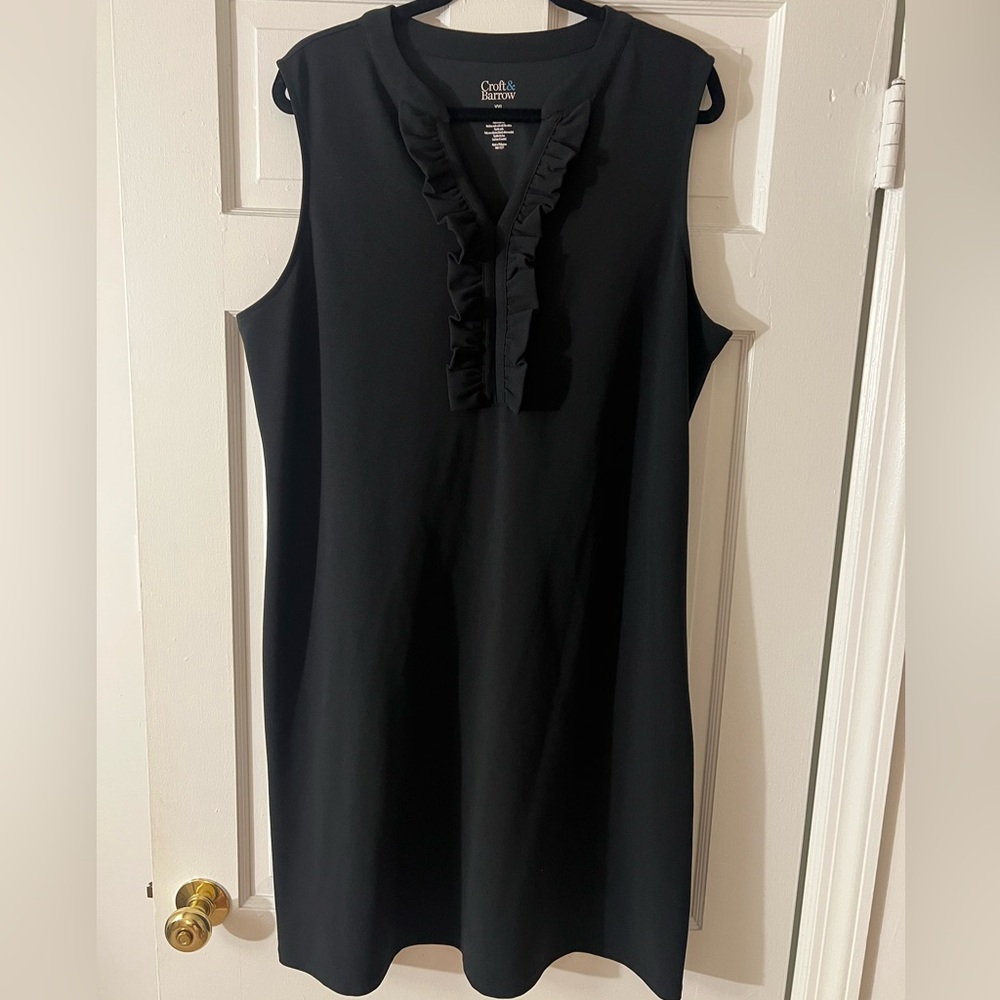 Croft & Barrow Black Ruffle Sleeveless Dress - XXL